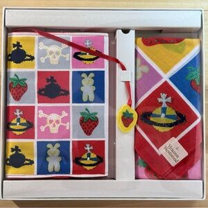 Vivienne Westwood Colorful notebook scarf gift Set. Japan made